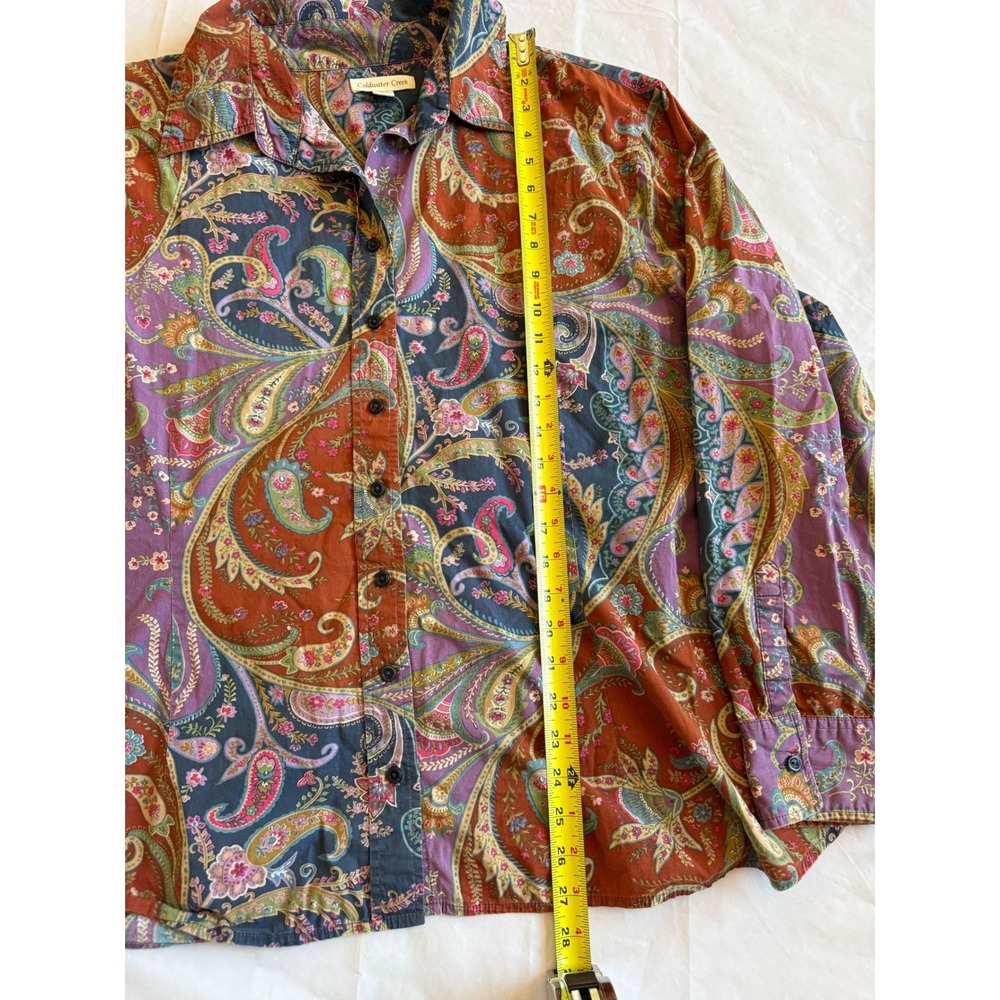 Coldwater Creek Womens Paisley Button Up Blouse Shirt 3X Boho Top Comfy Stretch - Picture 10 of 10